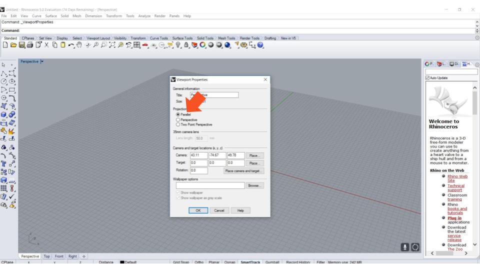 How to create orthogonal plans and sections (Rhino) – Modelo